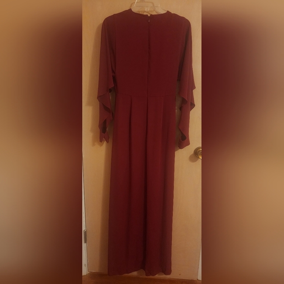 Deep canburry red chiffon long dress BCBG size 0 - Picture 5 of 6